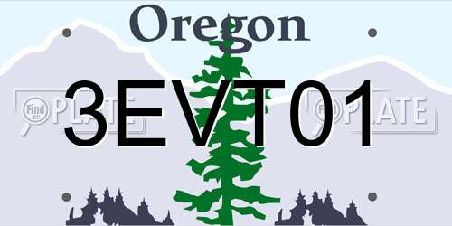 3EVT01 Oregon License Plate
