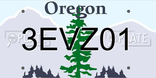 3EVZ01 Oregon License Plate