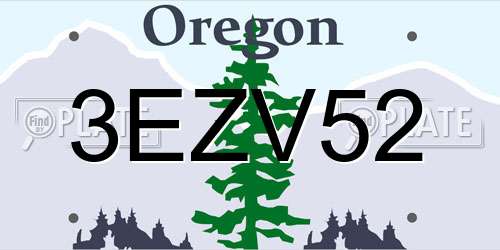 3EZV52 Oregon License Plate