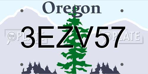 3EZV57 Oregon License Plate
