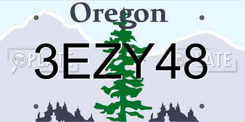 3EZY48 Oregon License Plate