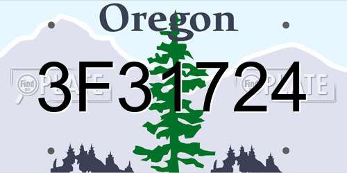 3F31724 Oregon License Plate