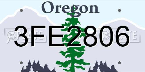 3FE2806 Oregon License Plate