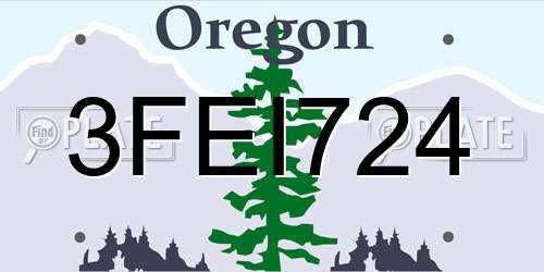 3FEI724 Oregon License Plate