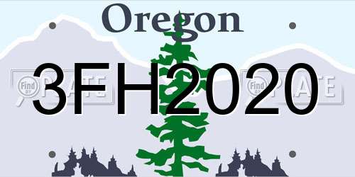 3FH2020 Oregon License Plate