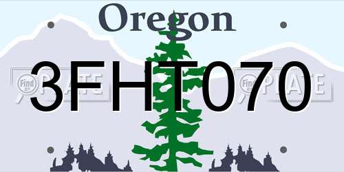 3FHT070 Oregon License Plate