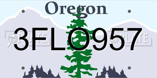 3FLO957 Oregon License Plate