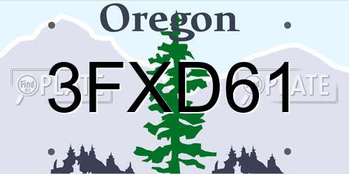 3FXD61 Oregon License Plate