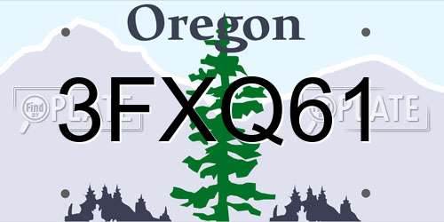 3FXQ61 Oregon License Plate