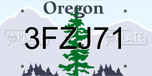 3FZJ71 Oregon License Plate
