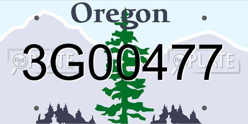 3G00477 Oregon License Plate