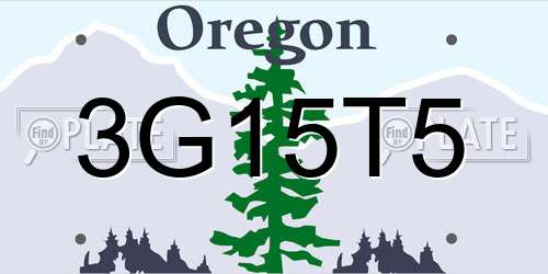 3G15T5 Oregon License Plate