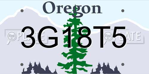 3G18T5 Oregon License Plate