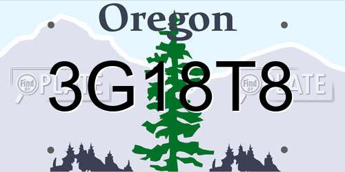 3G18T8 Oregon License Plate