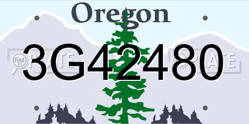 3G42480 Oregon License Plate