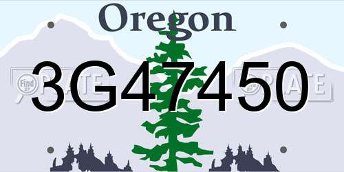 3G47450 Oregon License Plate