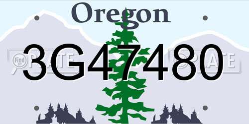 3G47480 Oregon License Plate