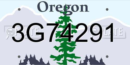 3G74291 Oregon License Plate