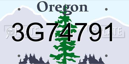 3G74791 Oregon License Plate