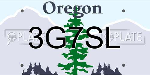 3G7SL Oregon License Plate