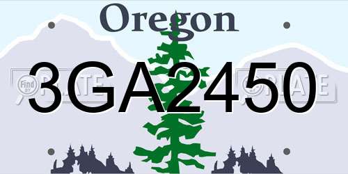 3GA2450 Oregon License Plate