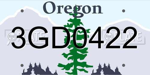 3GD0422 Oregon License Plate