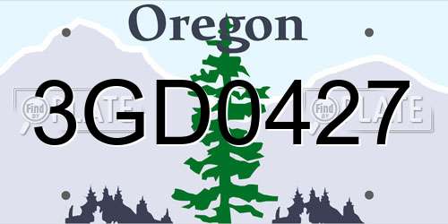 3GD0427 Oregon License Plate