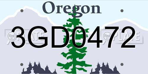 3GD0472 Oregon License Plate