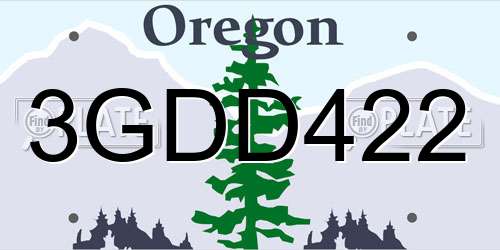 3GDD422 Oregon License Plate