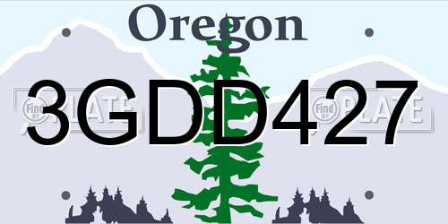 3GDD427 Oregon License Plate