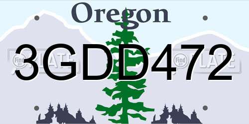 3GDD472 Oregon License Plate
