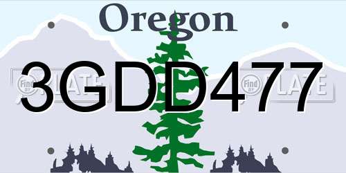 3GDD477 Oregon License Plate