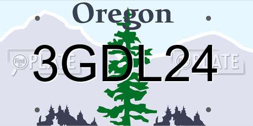3GDL24 Oregon License Plate