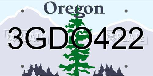 3GDO422 Oregon License Plate