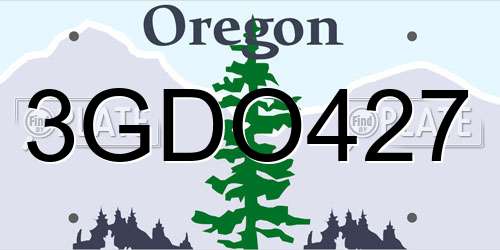 3GDO427 Oregon License Plate
