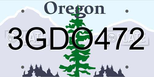 3GDO472 Oregon License Plate