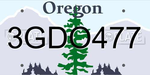 3GDO477 Oregon License Plate