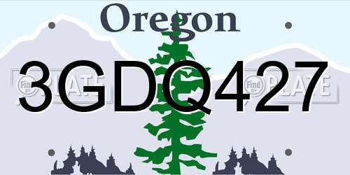 3GDQ427 Oregon License Plate