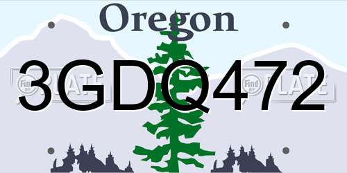 3GDQ472 Oregon License Plate