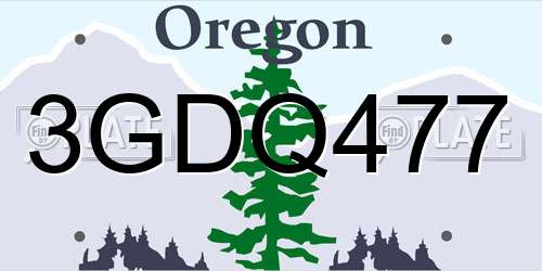 3GDQ477 Oregon License Plate