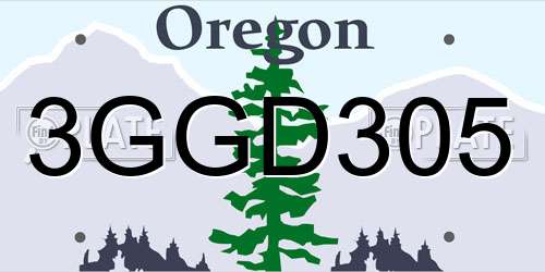 3GGD305 Oregon License Plate