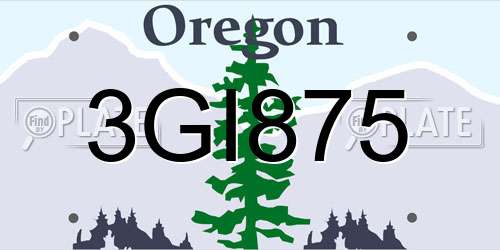 3GI875 Oregon License Plate