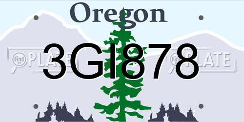 3GI878 Oregon License Plate