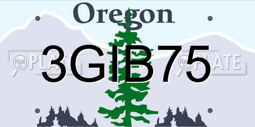 3GIB75 Oregon License Plate