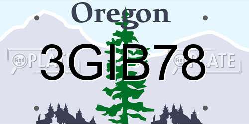 3GIB78 Oregon License Plate