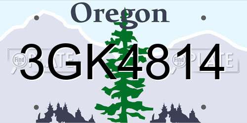 3GK4814 Oregon License Plate