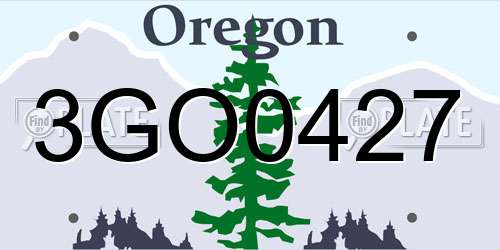 3GO0427 Oregon License Plate