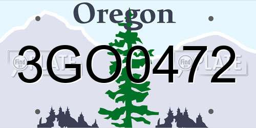 3GO0472 Oregon License Plate