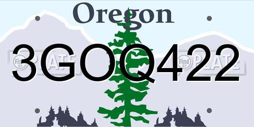 3GOQ422 Oregon License Plate