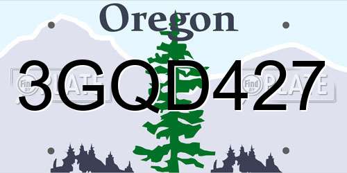 3GQD427 Oregon License Plate
